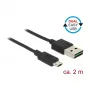 Kabel USB DeLOCK 83850 USB 2.0 2m USB A Micro-USB B Czarny