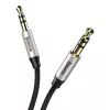 Baseus Yiven Audio kabel Kabel 3.5 męski Audio M30 1.5M Srebrny+ Czarny
