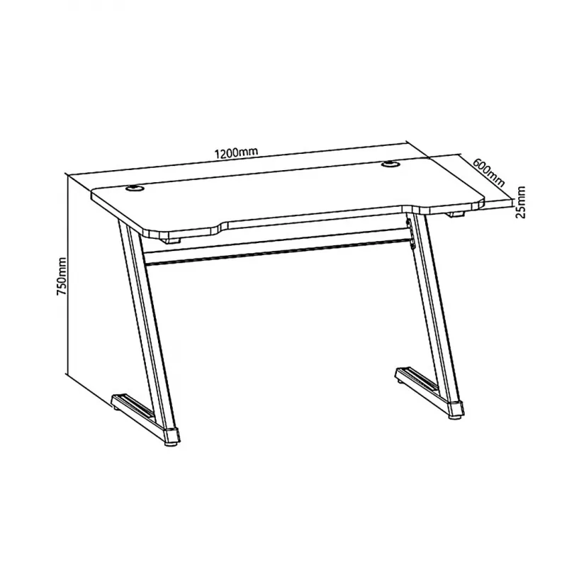 Biurko gamingowe NanoRS RS120, nowoczesny design, lekkie i stabilne (maks. obciążenie 50 kg), czarno-pomarańczowe