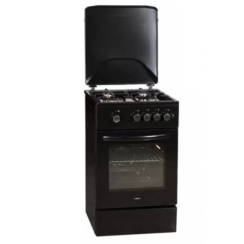 Kuchenka gazowa MPM MPM-56-KGF-21/B — 4-palnikowa stal nierdzewna, piekarnik 54 L, sterowanie pokrętłami