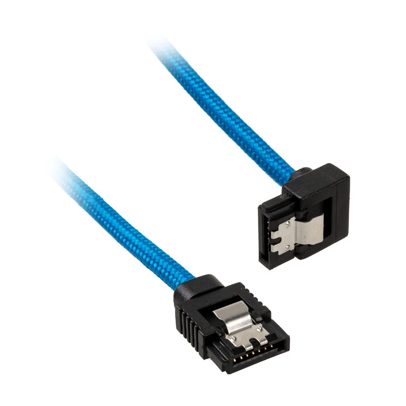 Corsair Premium Sleeved SATA-kabel kątowy, niebieski 60 cm - 2 szt.