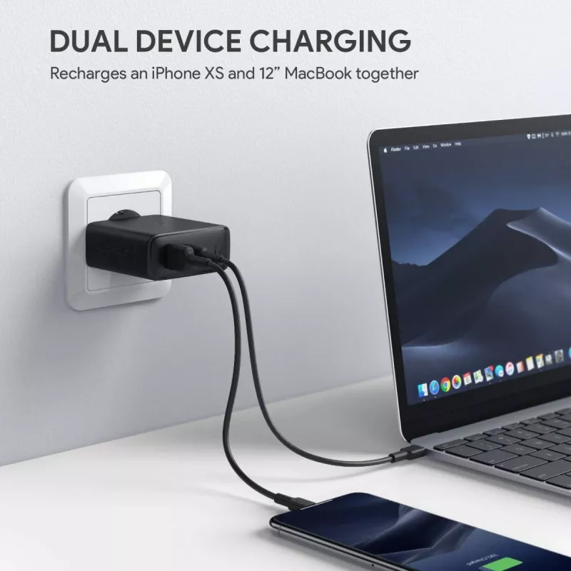 Ładowarka ścienna PA-D3 2xUSB Power Delivery (1xUSB+1xUSB C) 5,4A 60W Dynamic Detect
