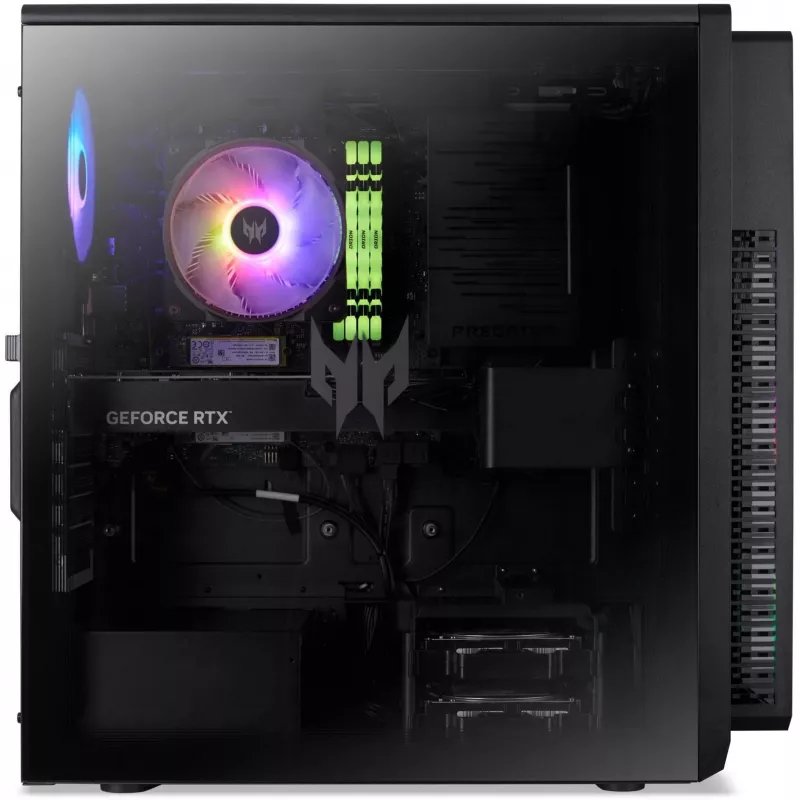 Komputer stacjonarny Acer Predator PO5-660 — Intel Core Ultra 7 265F 5,3 GHz, 32 GB DDR5, 2 TB SSD, NVIDIA GeForce RTX 5070, Windows 11 Home, czarny