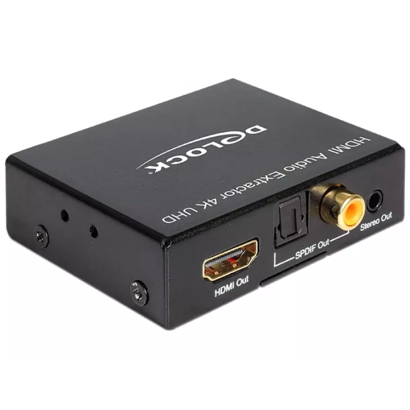 HDMI Stereo / 5.1 Channel Audio Extractor 4K, Adapter czarny