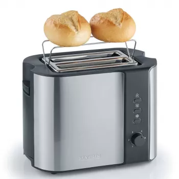 Toster Severin 2589 2 kromki 800 W Czarny, Stal nierdzewna