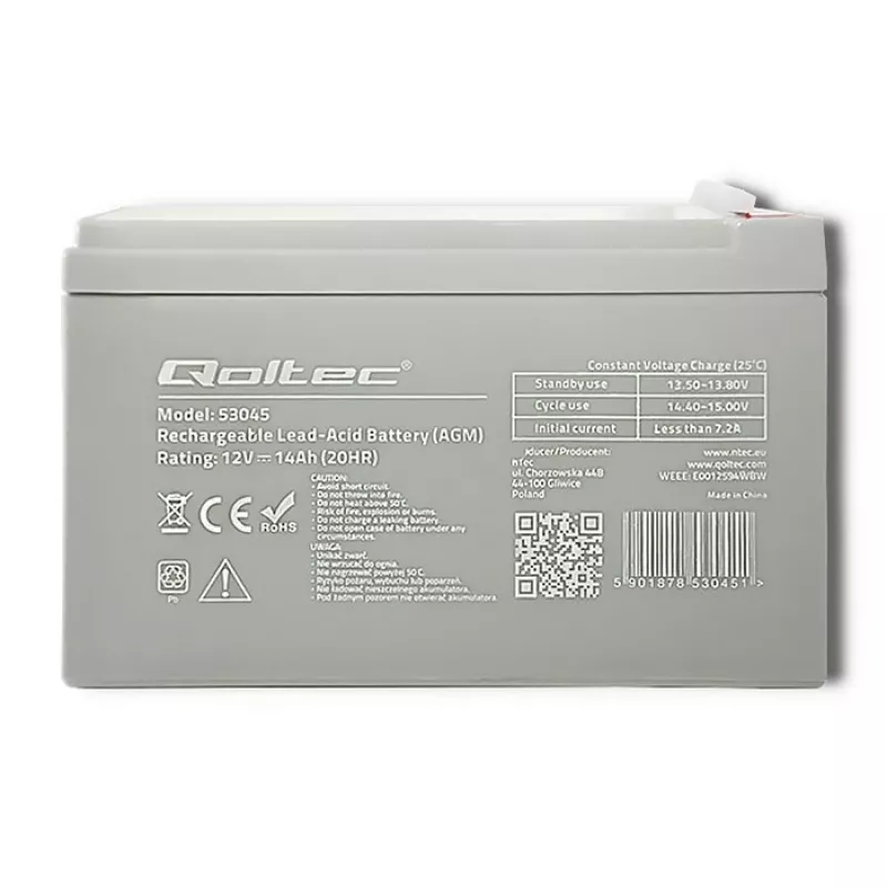 Qoltec 53045 akumulator AGM 12V 14Ah