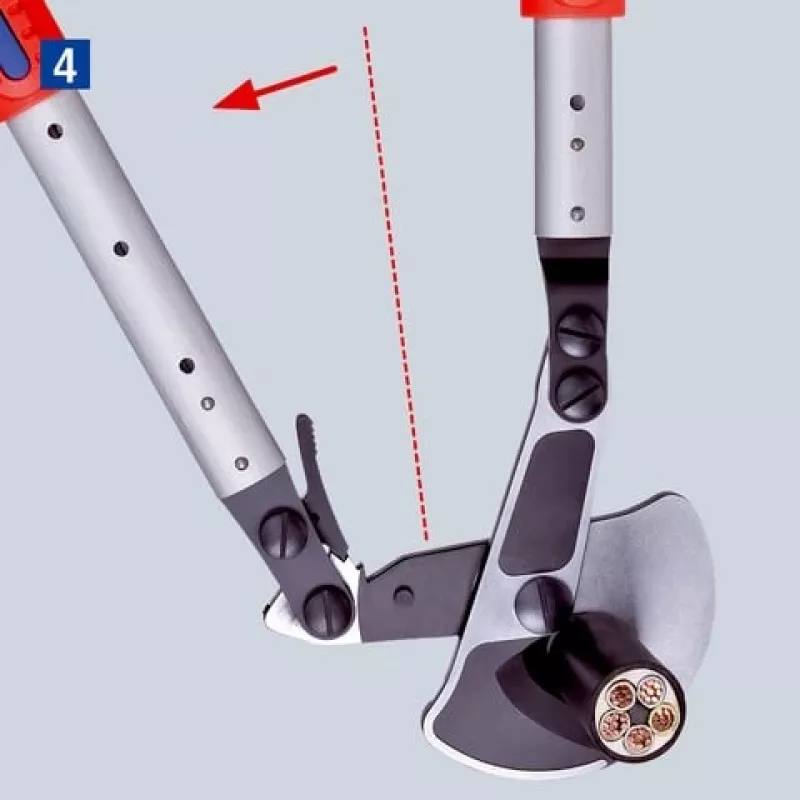 Nożyce do kabli Knipex 9532038, narzędzie tnące z mechanizmem zapadkowym