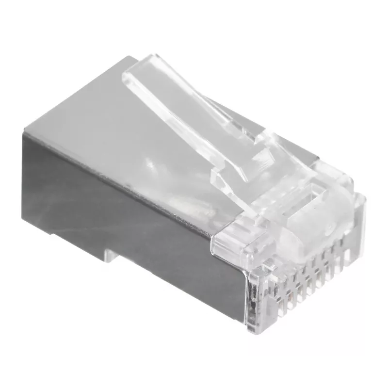 Złącze przewodowe LANBERG RJ-45 PLS-5000EZ, Cat5e, F/UTP (FTP), szary, 100 szt.