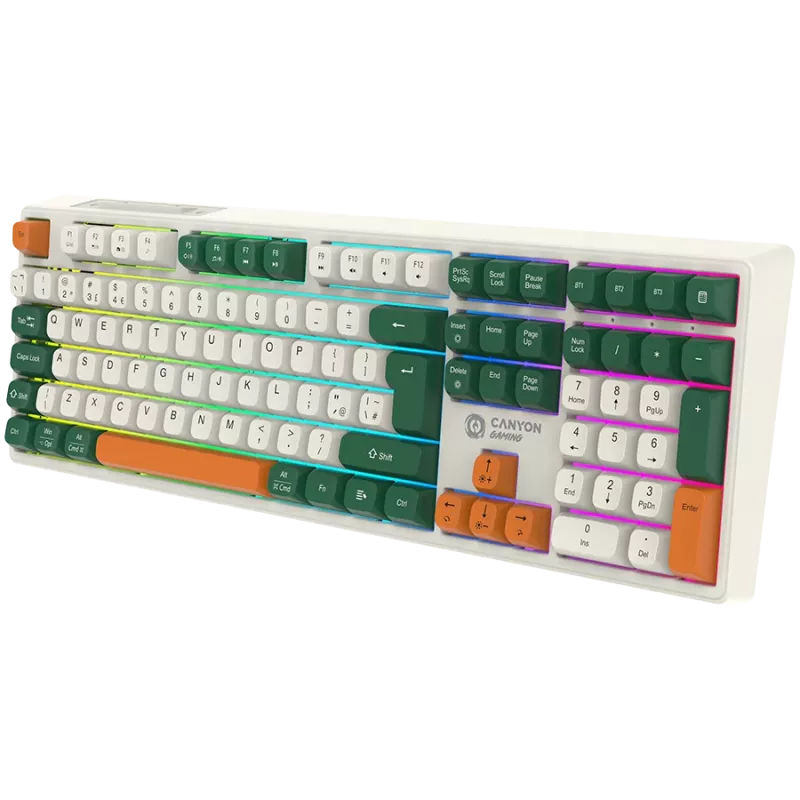 Mechaniczna klawiatura bezprzewodowa CANYON Shadder GKW-11 RGB biała