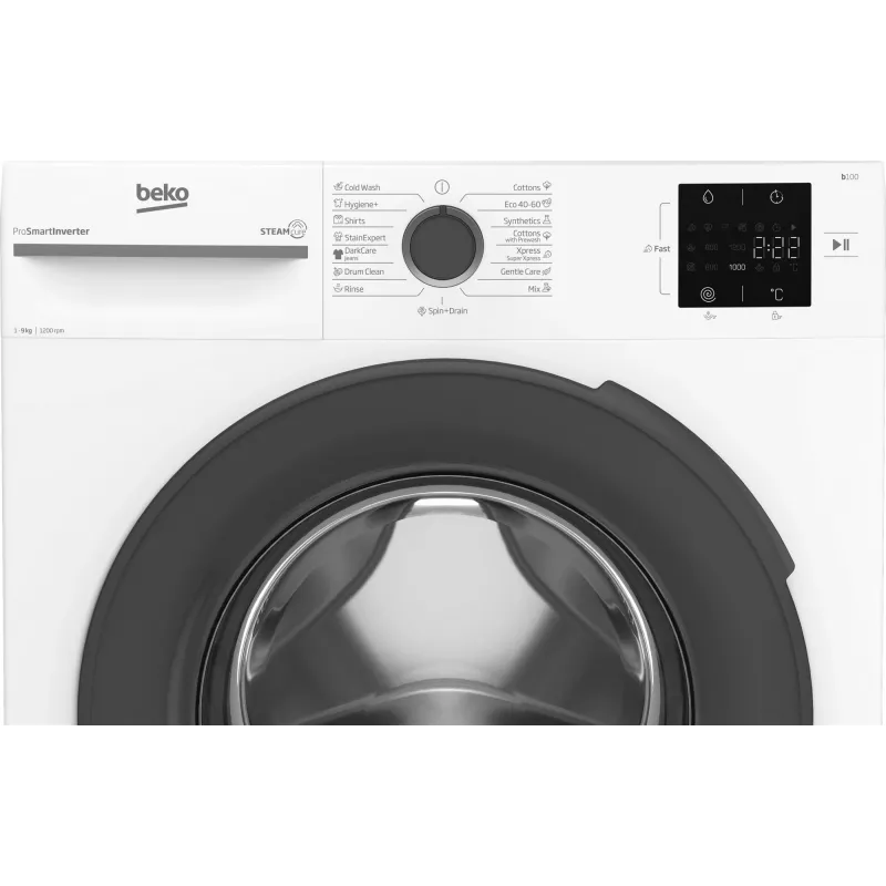 BEKO Pralka BM1WFSU39223WA, 9 kg, Klasa energetyczna B, 1200 obr./min, Głębokość 54,6 cm