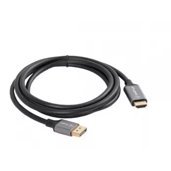 Lanberg CA-DPHD-20CU-0018-BK przejściówka kabel wideo 1.8 m DisplayPort HDMI Type A (Standard) Czarny, Srebrny