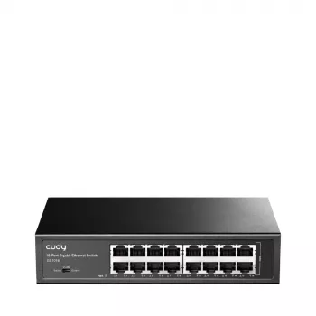 Przełącznik sieciowy Cudy GS1016 — 16-portowy Gigabit Ethernet (10/100/1000), przełączanie 32 Gbit/s, montaż w szafie rack, zasilanie AC