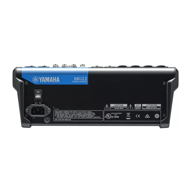 Mikser audio YAMAHA MG12 12-kanałowy, 24-bitowe DSP, częstotliwość próbkowania 192 kHz, zasilanie phantom 48 V