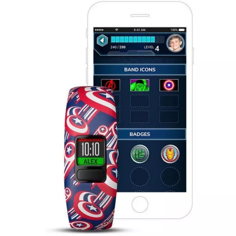 Garmin vivofit jr. 2 Marvel Captain America Kids Activity Tracker dla dzieci