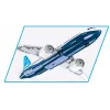 Zestaw konstrukcyjny Cobi Boeing 737-8 — 340 elementów, zalecany wiek 7+, niebieski i biały