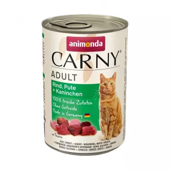 ANIMONDA Carny Adult Wołowina, indyk, królik - mokra karma dla kotów - 400g
