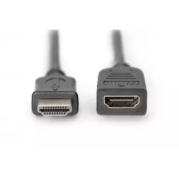 Digitus ASSMANN HDMI High Speed - HDMI mit Ethernet-Verlängerungskabel - HDMI (W) bis HDMI (M) - 5 m - Dreifachisolierung - Schwarz (AK-330201-050-S)