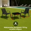 Zestaw mebli ogrodowych Extralink Czarny Forest, Textilene Dwa Krzesła + Czarny Stół