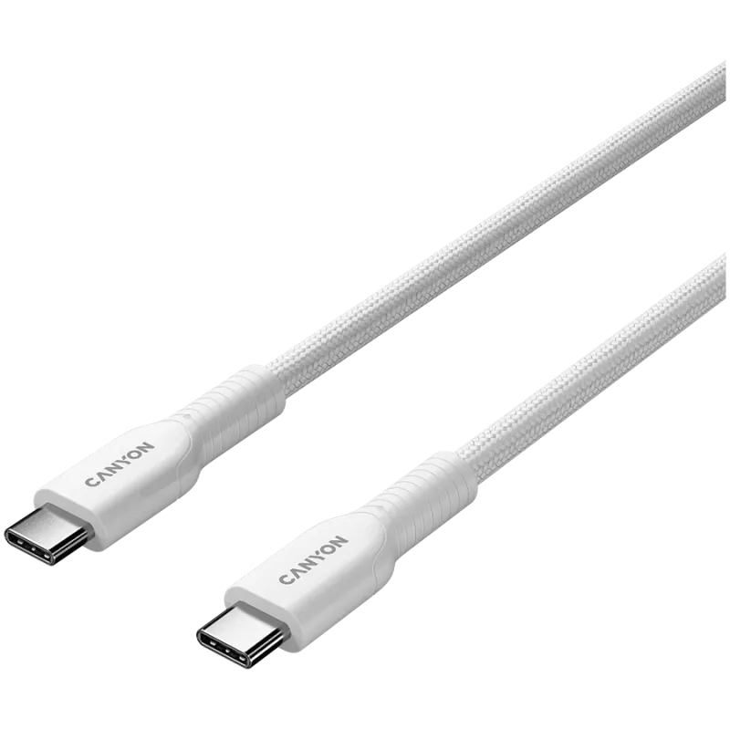 Kabel CANYON OnWire 60CL C-C 60W COLOR Pleciony 1m Biały