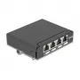 Patch panel DELOCK Mini Desktop RJ45 4-port Cat.6A ekranowany czarny, metal, 90×22×93 mm