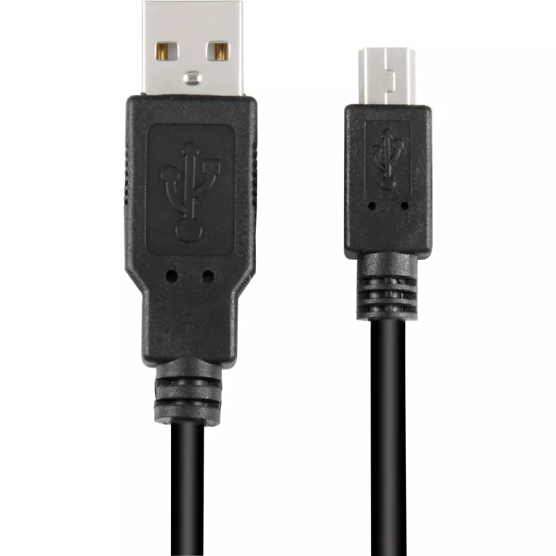 Kabel USB 2.0, wtyk USB-A > wtyk Mini-USB (czarny, 0,5 metra, podwójnie ekranowany)