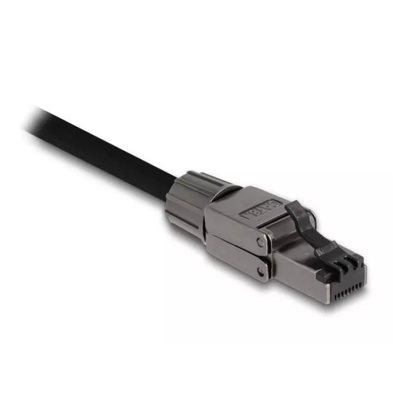 Kabel sieciowy DeLOCK wtyk RJ45 Kat.8.1 STP beznarzędziowy czarny