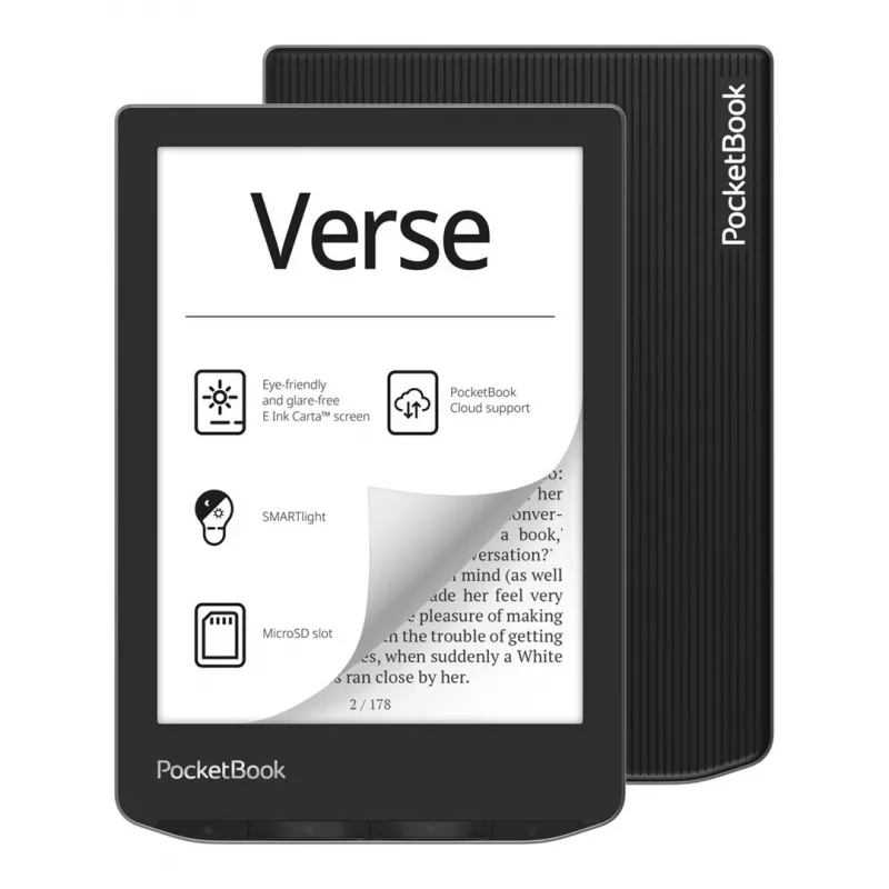 Czytnik e-booków PocketBook Verse 6 cali E Ink Carta, 8 GB, Wi‑Fi, czarny/srebrny