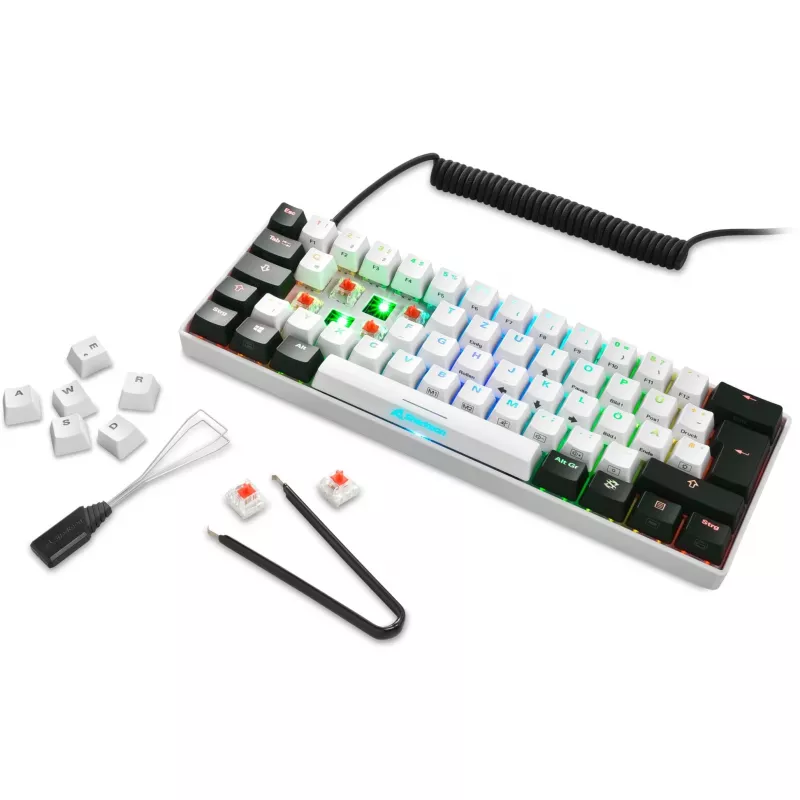 Klawiatura Sharkoon SGK50 S4 Gaming USB QWERTZ German biała podświetlenie RGB LED