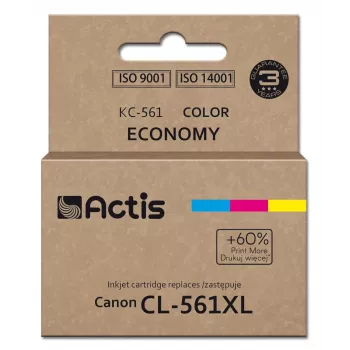 Tusz Actis KC-561 (zamiennik Canon CL-561XL; Supreme; 18 ml; cyjan, magenta, żółty). Drukuje o 60% więcej niż OEM.