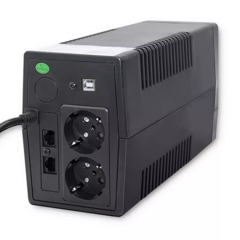 Qoltec Monolith UPS Double-conversion Online 0,65 kVA 360 W 2 gniazda AC