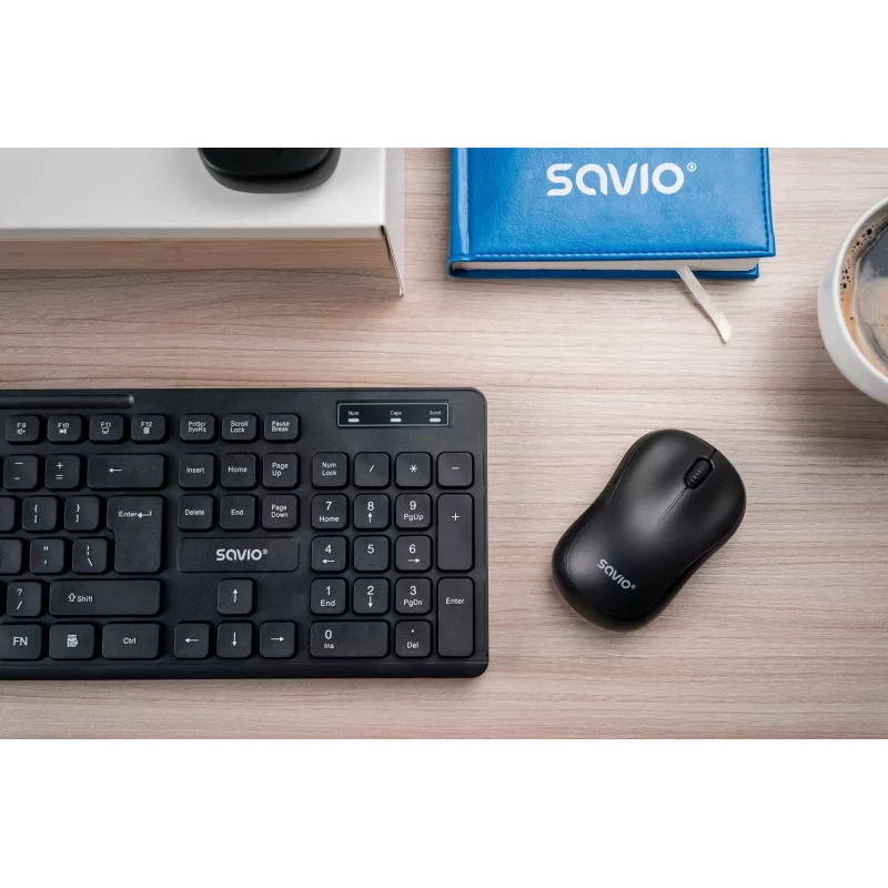 Klawiatura Savio KB-02 do domu/biura USB QWERTY Czarna