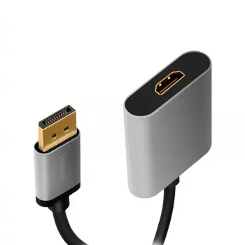 Adapter kabla wideo LogiLink CDA0108 0,15 m DisplayPort HDMI czarny szary