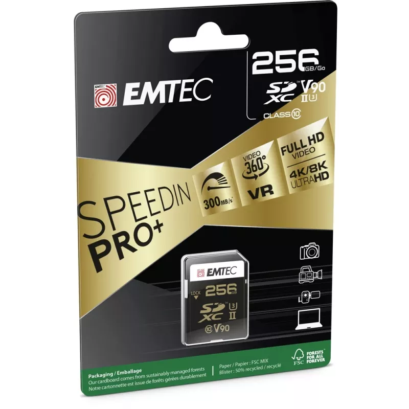 Karta pamięci flash Emtec 256 GB UHS-II SpeedIN Pro+