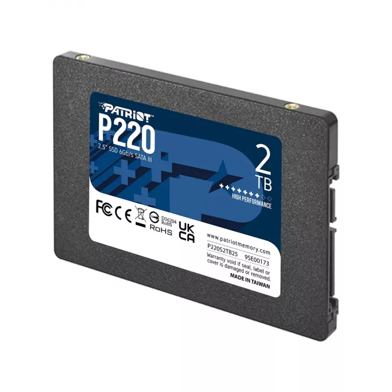 Patriot SSD||P220|2TB|SATA|Write speed 500 MBytes/sec|Read speed 550 MBytes/sec|2,5|TBW 960 TB|P220S2TB25