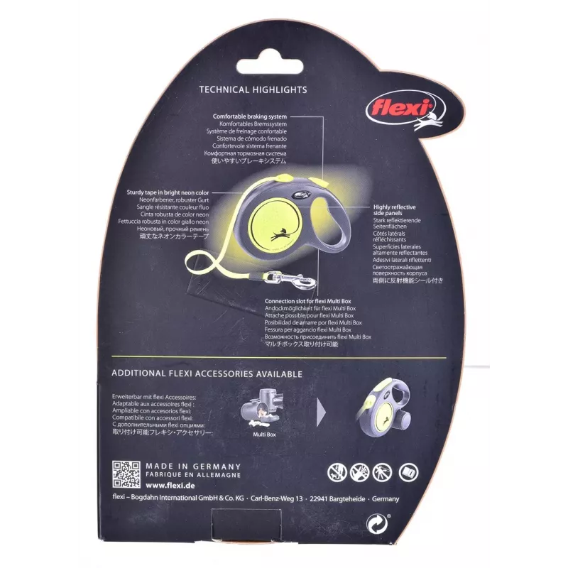 FLEXI nowy Neon L - smycz automatyczna - 5 m