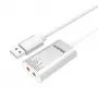 Konwerter audio Unitek Y-247A, srebrny, złącze USB Type-A, kompaktowy 12×28×46 mm