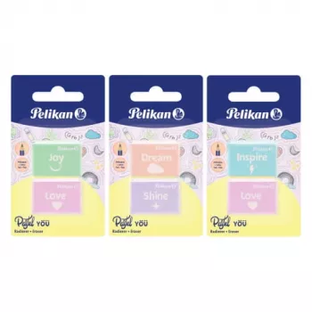 Gumka Pelikan 606196 plastikowa różne kolory 2 szt.