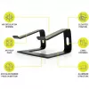 Podstawka pod laptopa Port Designs 901103 — aluminium i czarna, obsługa do 15,6 cala, szerokość 260 mm, głębokość 145 mm, wysokość 225 mm