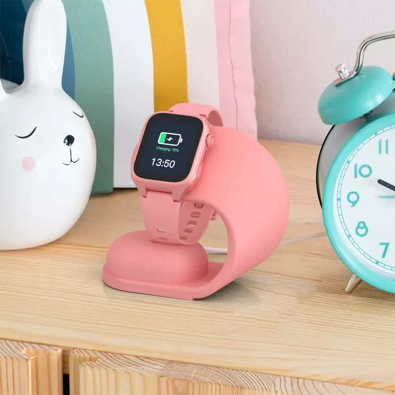 Stacja ładująca Stelio ST-CHS01-PK Junior różowa – stacja dokująca USB do telefonów i tabletów, jednoportowa, kompaktowa