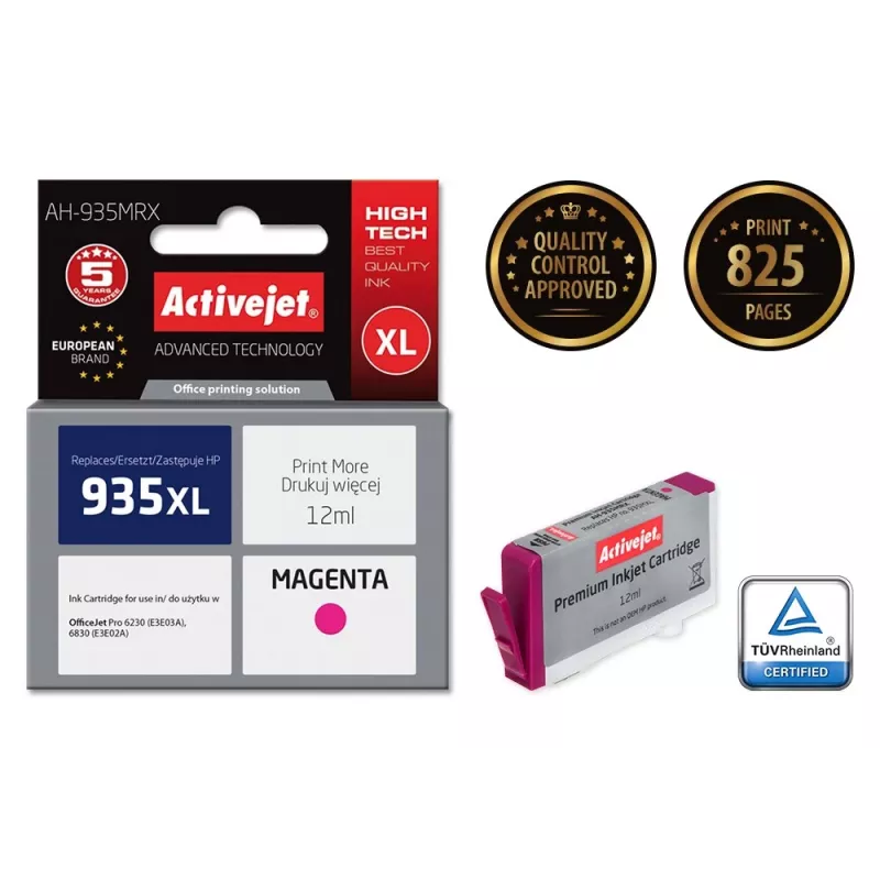 Tusz Activejet AH-935MRX (zamiennik HP 935XL C2P25AE; Premium; 12 ml; magenta)