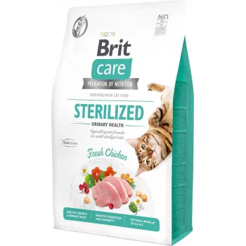 Sucha karma dla kota Brit bezzbożowa Sterilized Urinary 2 kg — dla dorosłych kotów sterylizowanych, kurczak, 32% białka, wsparcie układu moczowego