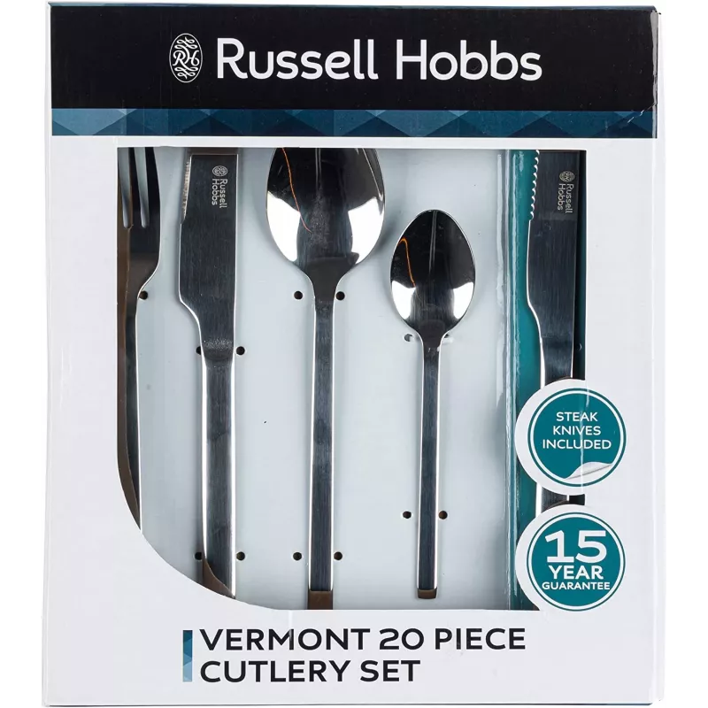 Komplet sztućców Russell Hobbs RH00855EU — 20-elementowy serwis ze stali nierdzewnej