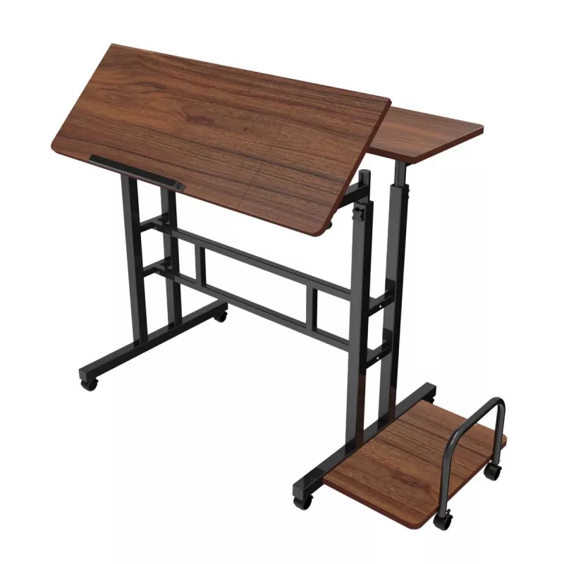 Maclean mobilne biurko pod laptopa, czarne, 80x60 cm, maks. 50 kg, regulacja wysokości 67-115 cm, MC-124 B