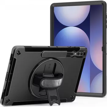 Etui z podstawką i paskiem na rękę JT Berlin do Samsung Galaxy Tab S10 Ultra / S9 Ultra — czarne