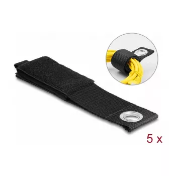 DeLOCK wytrzymały pasek na rzep 435x50mm czarny 5 szt.