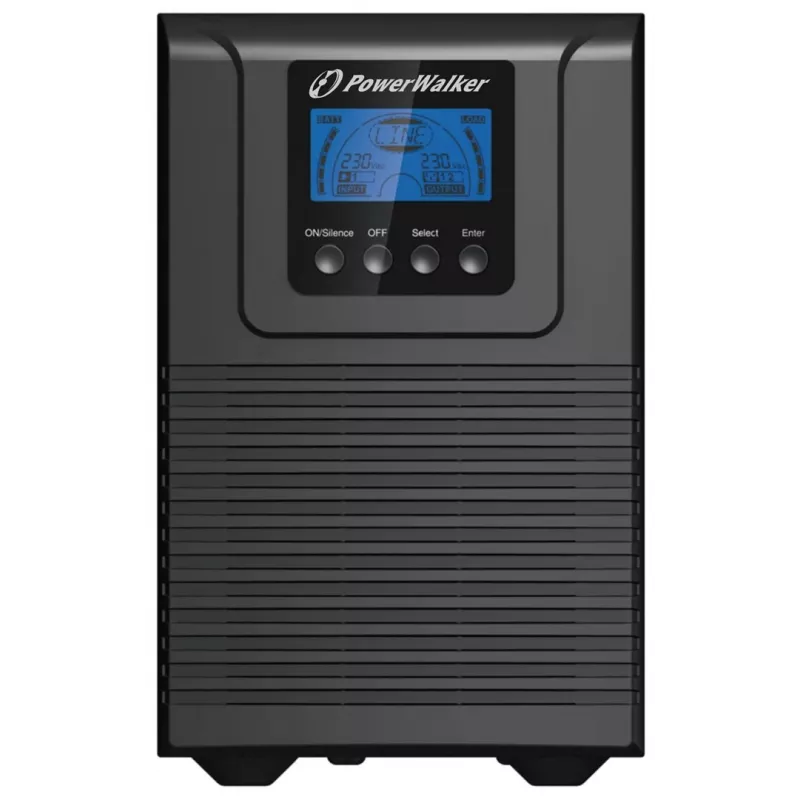 Zasilacz awaryjny UPS PowerWalker VFI 1000 TGB — 1 kVA (900 W), konwersja podwójna online, 4× gniazda C13, USB, RS-232, EPO