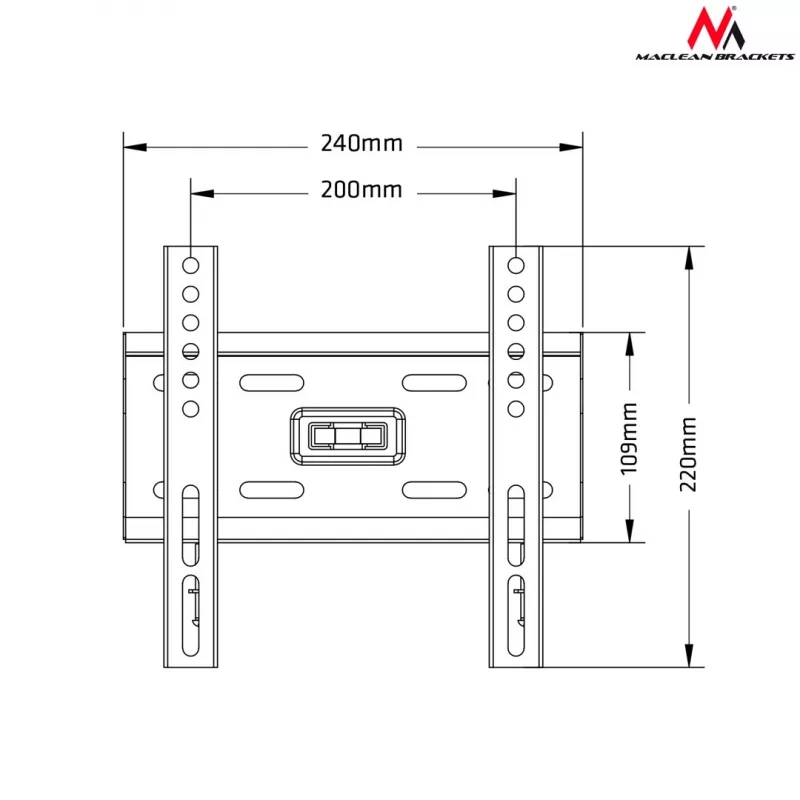 Uchwyt ścienny do telewizora MACLEAN MC-777 dla telewizorów 13–42 cale, do 35 kg, VESA 75x75–200x200, metal, czarny