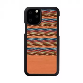 Etui na smartfona man and wood dla iPhone 11 Pro — brązowa krata z czarnym obszyciem