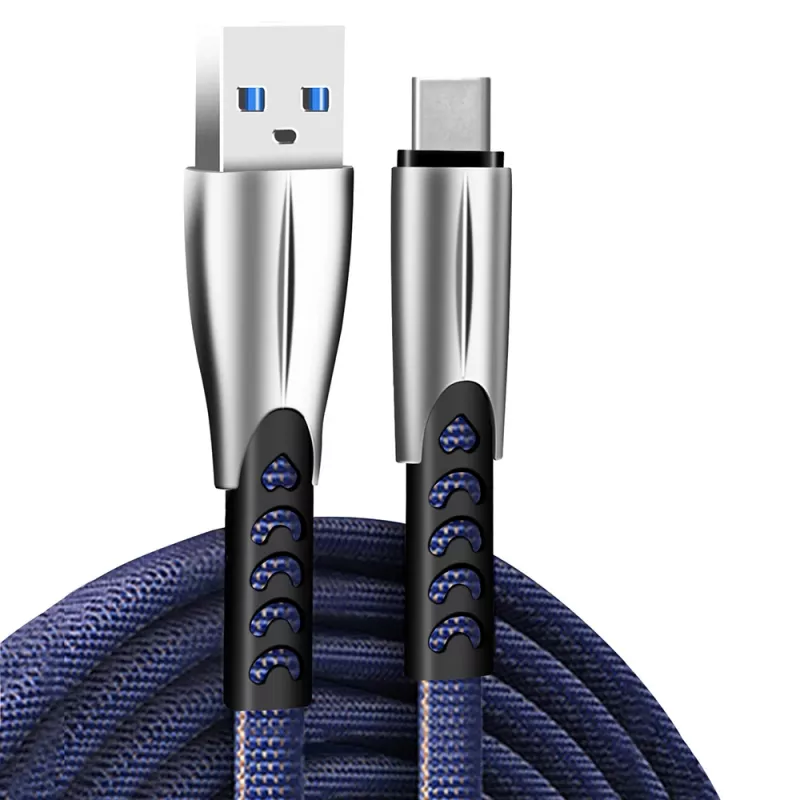 Kabel ColorWay USB Type-C (stop cynku) 2,4A, 1 m | CW-CBUC012-BL