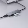 Hub USB Aukey CB-H36 — 4-portowy USB 3.2 Gen 1 Type-A, host USB 2.0, 5000 Mbit/s, aluminium srebrny